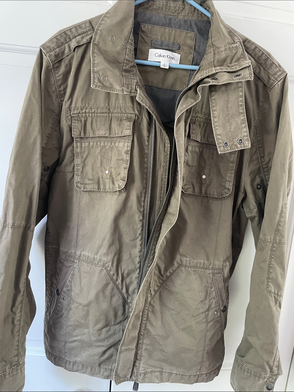 Calvin Klein Men’s Olive Green Military Field Jacket. Size Large - Picture 10 of 10